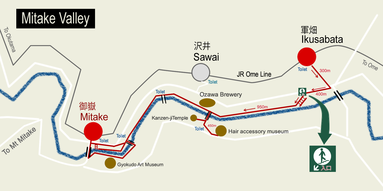 Matake Valley Walking Route Map