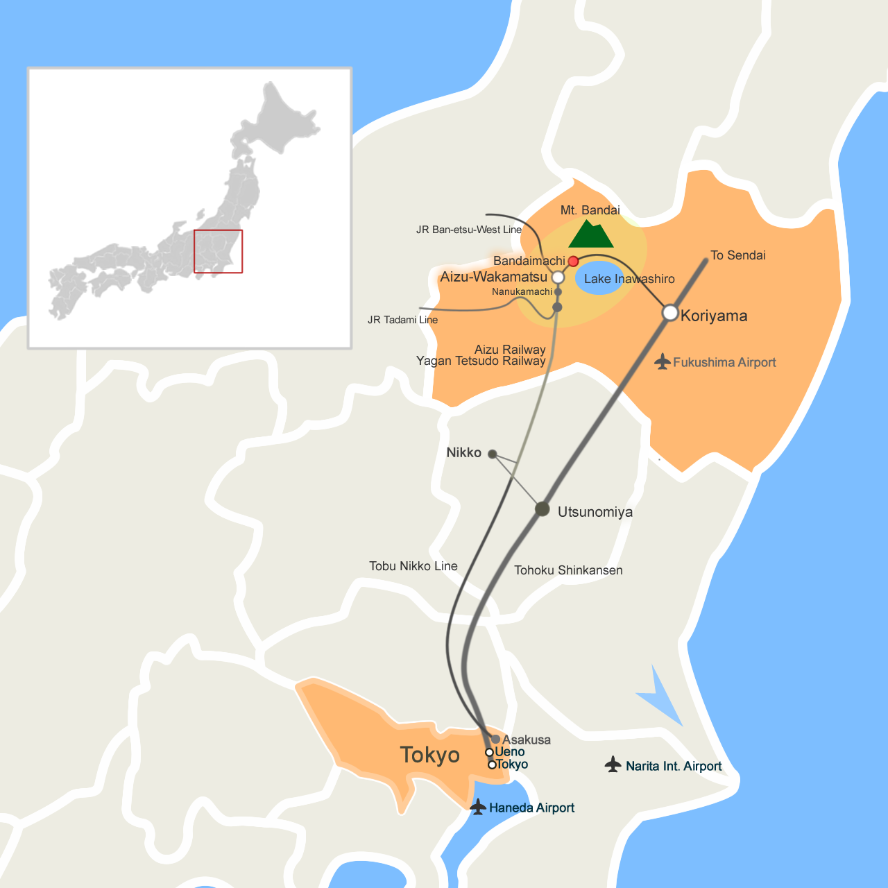Aizu region location map